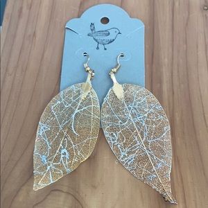 Gold leaf fashion earrings